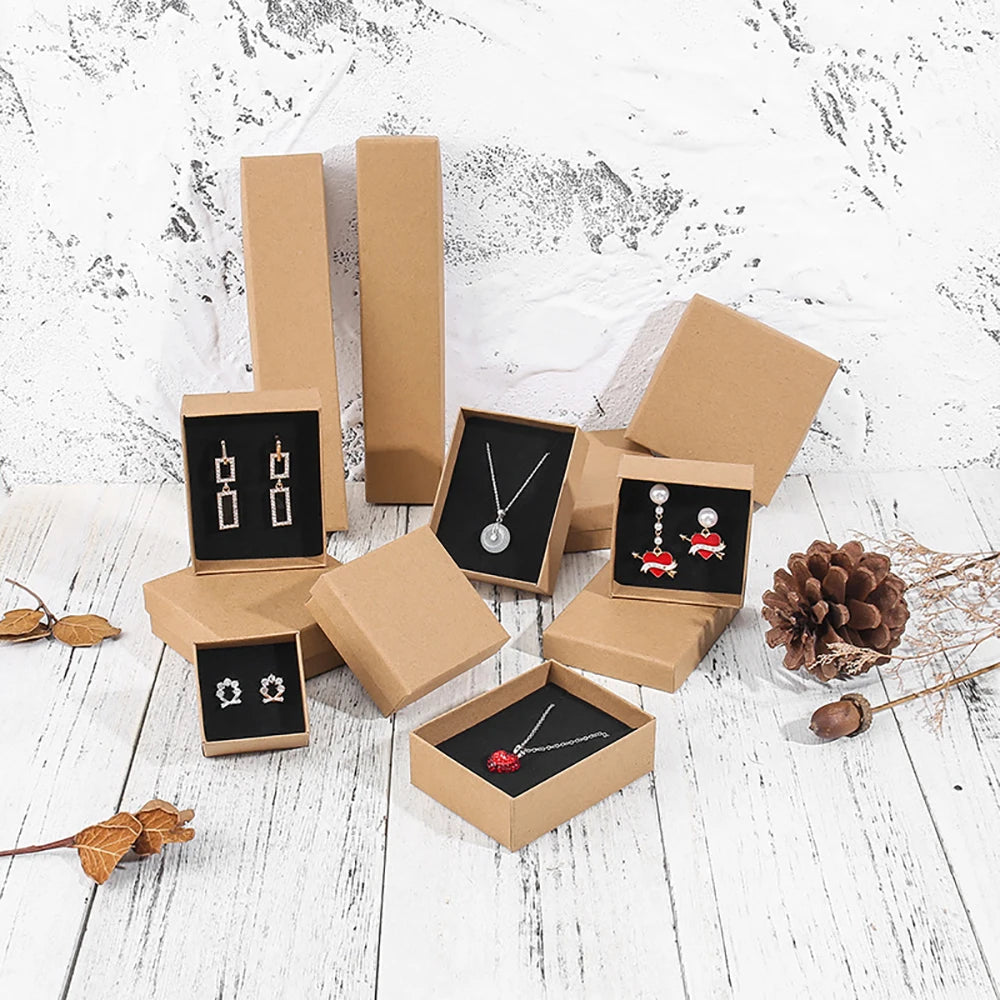 12pack White Simple Luxury Box Dark Green Paper Jewellry Rings Earrings Bracelet Necklace Display Case Jewelry Organizer Boxes Purest Peak